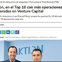 Aktion, en el Top 10 con ms operaciones asesoradas en Venture Capital